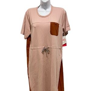 NWT KARI TRAA Women’s Ruth Dress Drawstring Short Sleeve Color Prim Size Medium